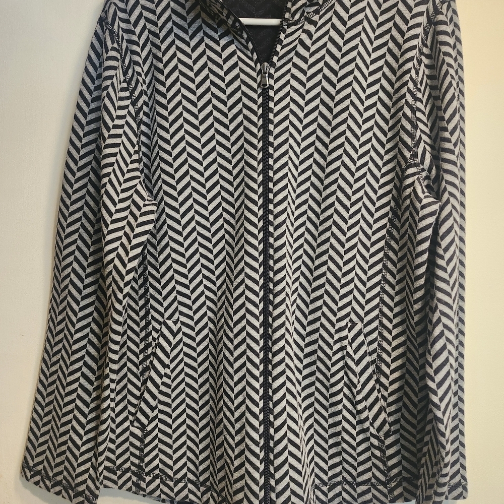 Talbots Black and White Chevron Jacket